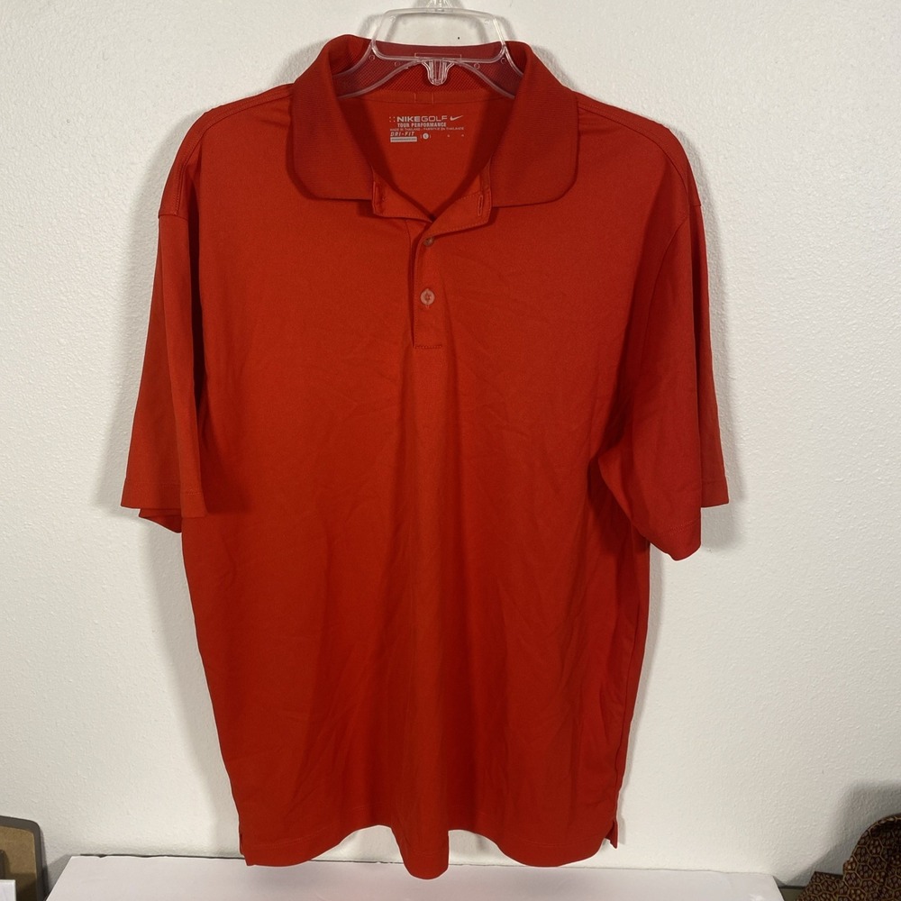Nike Golf Polo Shirt Mens Large Dri Fit UV Red V1
